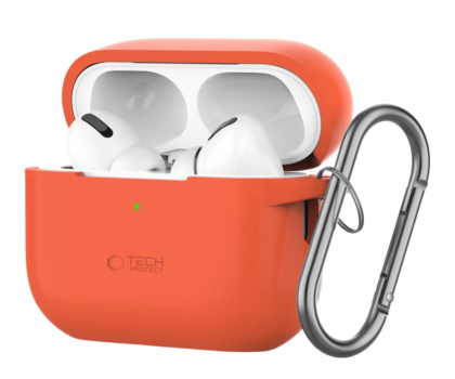 Etui na słuchawki Tech-Protect Silicone Hook do Apple Airpods Pro (1.|2. gen.) neon orange
